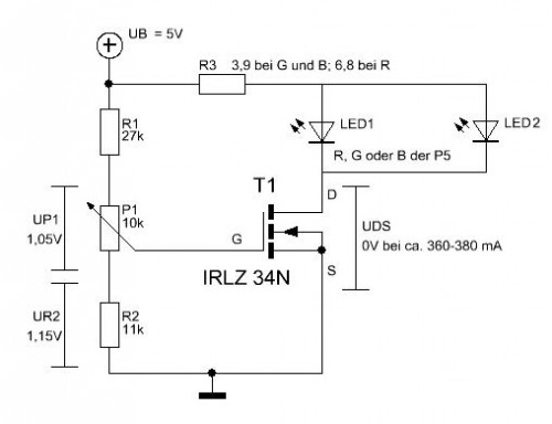 hier hab ich mal die LED eingezeichnet so wie ich sie anschließen möchte ...
